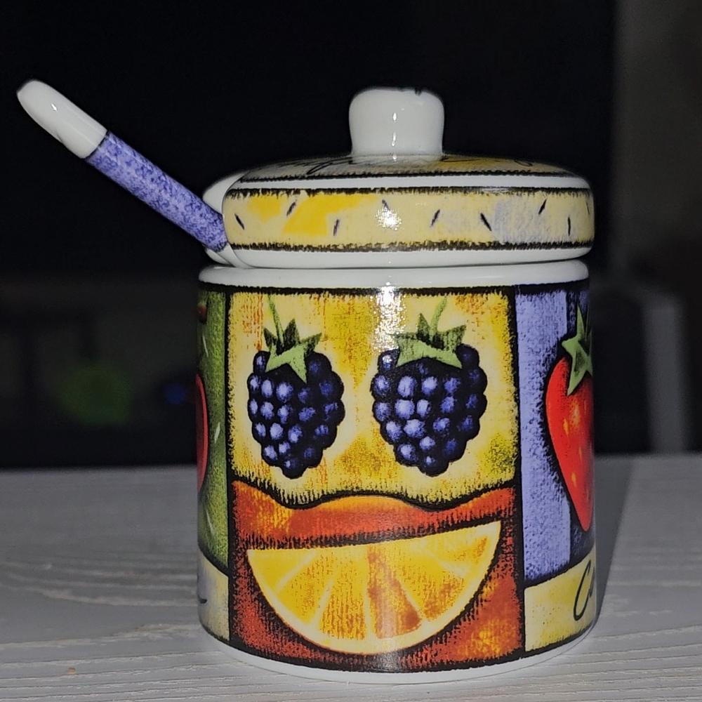 $6.49 S&H • MSC Joie De Vivre Confiture Fruit Jam Jelly Jar Canister